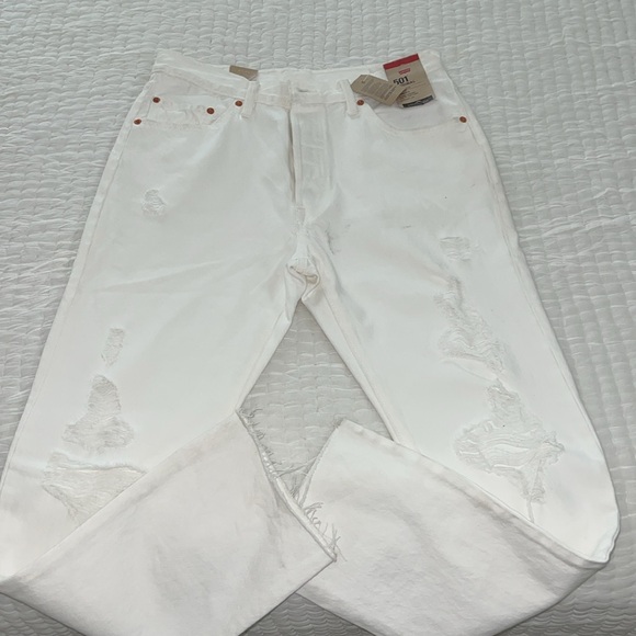 Levi’s 501 Original White Button Front Jeans 31x30 - Picture 5 of 11